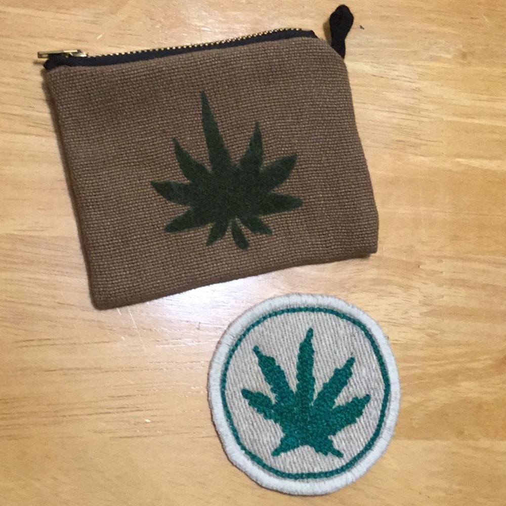 Hemp pouch and sew-on patch